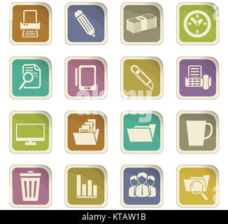 insieme dell'icona di Office Foto Stock