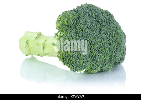 Brokkoli Broccoli frisch Gemüse Freisteller freigestellt isoliert vor einem weissen Hintergrund Foto Stock