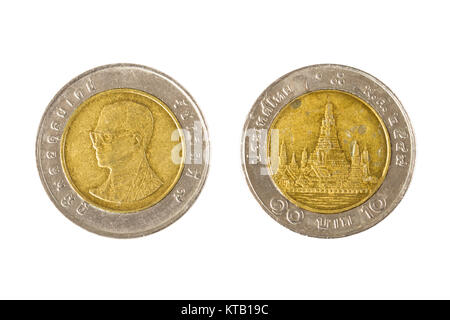 Thai Baht 10 monete Foto Stock