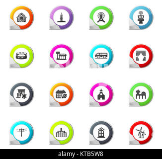 Infrastucture della città set di icone Foto Stock