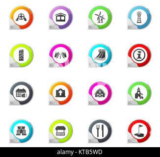 Infrastucture della città set di icone Foto Stock