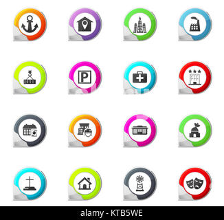 Infrastucture della città set di icone Foto Stock