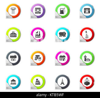 Infrastucture della città set di icone Foto Stock