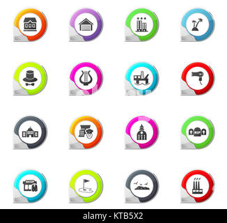 Infrastucture della città set di icone Foto Stock