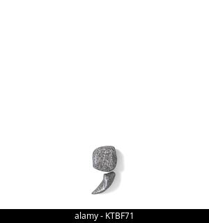 Virgola segno di punteggiatura fatte di pietre 3D Foto Stock