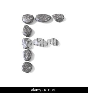 Font fatte di pietre LETTERA F 3D Foto Stock