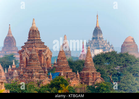 Bagan tempio durante l ora d'oro Foto Stock