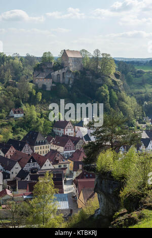 Pottenstein in der Abendsonne Foto Stock