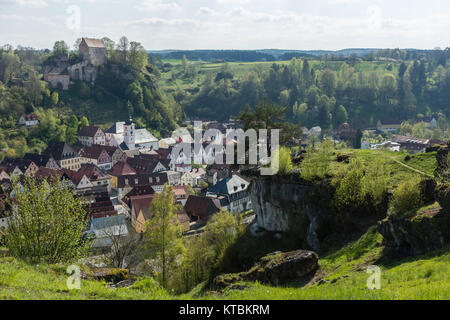 Pottenstein in der Abendsonne Foto Stock