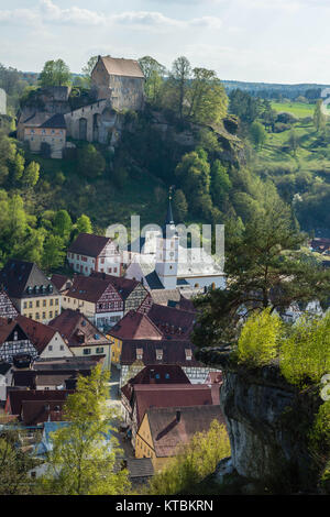 Pottenstein in der Abendsonne Foto Stock