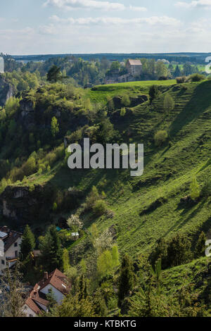 Pottenstein in der Abendsonne Foto Stock