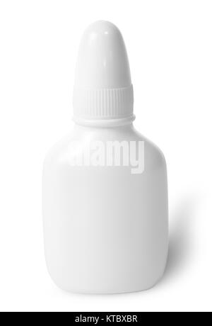 Bianco spray nasale con cappuccio di tenuta Foto Stock