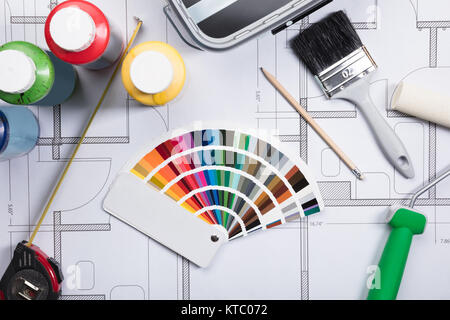 Guida di colore Swatch il blueprint Foto Stock