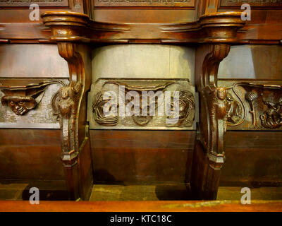 Misericords, Chiesa della Santa Trinità, Stratford-upon-Avon Foto Stock