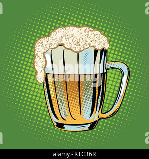 Piena boccale di birra con schiuma Foto Stock