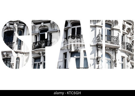 Vecchio edificio ornamentali in Gran Via a Madrid, Spagna Foto Stock