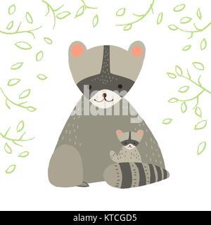 Raccoon illustrazione Illustrazione Vettoriale