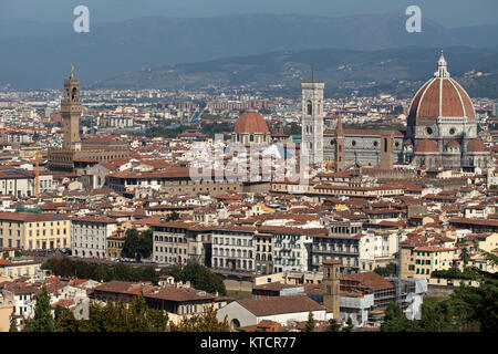 Firenze,Toscana, Italia . Vista da Michelangelo per il Piazza Foto Stock