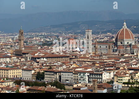 Firenze,Toscana, Italia . Vista da Michelangelo per il Piazza Foto Stock