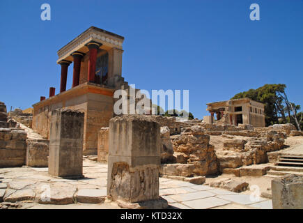 Rovine del palazzo minoico di Cnosso a Creta, Grecia Foto Stock