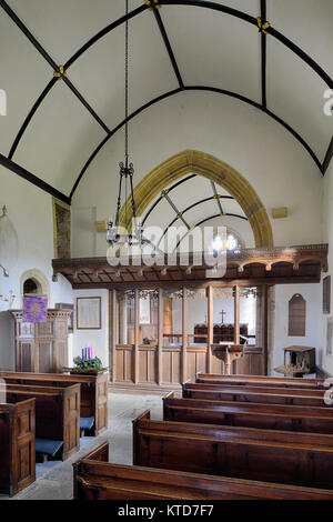 La Chiesa di San Michele, Blackford, South Somerset Il Grade ii Listed è chiesa del XII secolo con aggiunta dello schermo 1916 Foto Stock