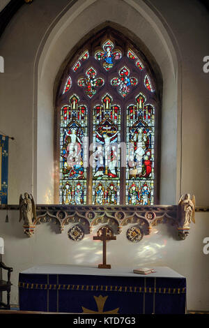 Vetrata, San Pietro e di san Paolo la Chiesa, Charlton Horethorne, Somerset Foto Stock