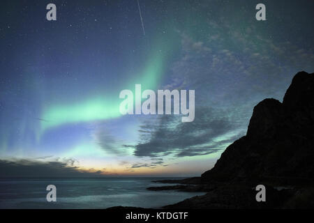 Aurora Boreale, luci del nord da Noss, Andoya, Andoy, Nordland, Norvegia Foto Stock