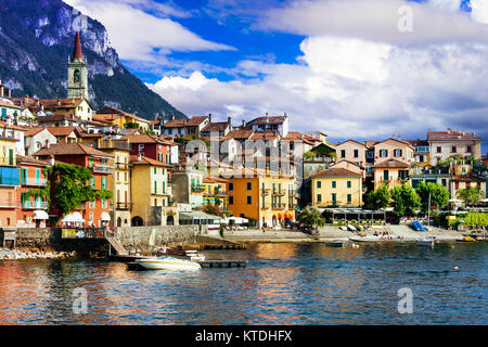 Bella Varenna village,Lago di Como,Lombardia,l'Italia. Foto Stock