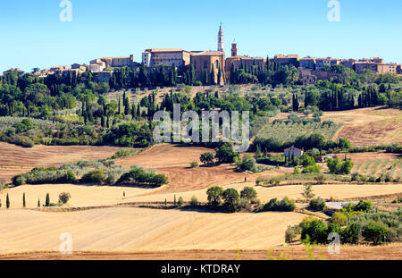 Pienza, Val d'Orcia, Toscana, Italia Foto Stock