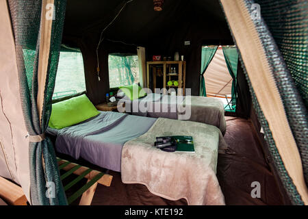 Tenda interna a Huab sotto tela, Damaraland, Namibia, Africa Foto Stock