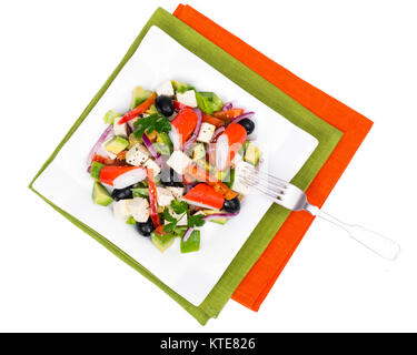Insalata di verdure con avocado, surimi e feto. Foto Studio Foto Stock