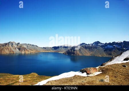 Il lago di Tianchi a Changbaishan national park, Cina. Foto Stock