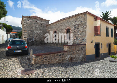 Vila Baleira, Portogallo - 18 agosto 2017: Christopher Columbus esterno della casa, il museo storico Foto Stock