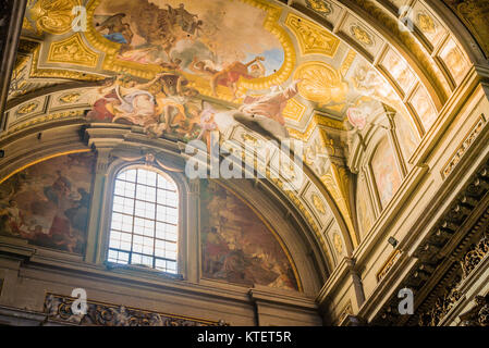 Sant Ignazio Chiesa soffitti dipinti dal pittore Andrea Pozzo a Roma Foto Stock