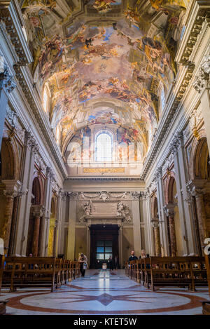 Sant Ignazio Chiesa soffitti dipinti dal pittore Andrea Pozzo a Roma Foto Stock