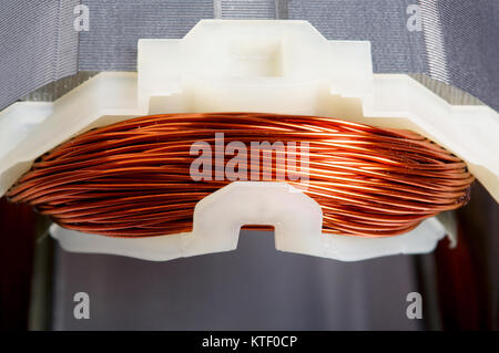 Motore elettrico rotore close-up, il fuoco selettivo Foto Stock