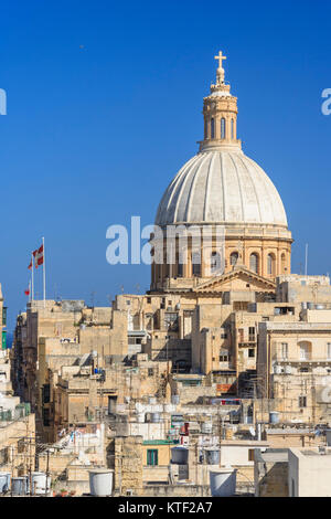 La cupola di Nostra Signora del Monte Carmelo chiesa . La Valletta, Malta Foto Stock