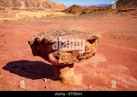 Fungo in arenaria di Timna Park di Arava deserto vicino a Eilat, Israele. Foto Stock
