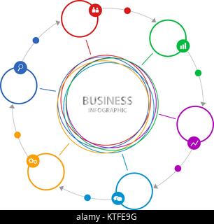 Abstract Business infographics cerchio. Illustrazione Vettoriale