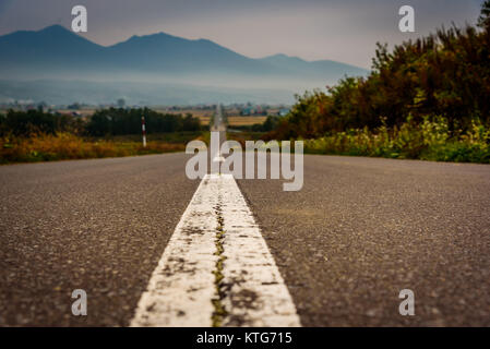 Lungo la strada, furano, Hokkaido, Giappone Foto Stock