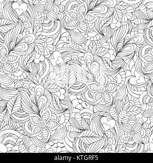 Modello con fiori astratti Illustrazione Vettoriale