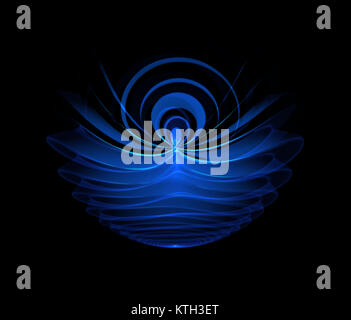 Abstract blu brillante motivo isolate su sfondo nero Foto Stock