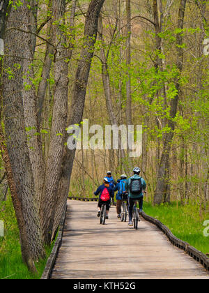 Bacino tozza, Ohio e Canale Erie Alzaia, Cuyahoga Valley National Park, Brecksville, Ohio, Stati Uniti d'America Foto Stock