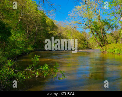 Ohio e Canale Erie Alzaia, serratura profonda zona estrattiva, Cuyahoga Valley National Park, Brecksville, Ohio, Stati Uniti d'America Foto Stock