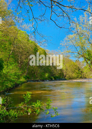 Ohio e Canale Erie Alzaia, serratura profonda zona estrattiva, Cuyahoga Valley National Park, Brecksville, Ohio, Stati Uniti d'America Foto Stock