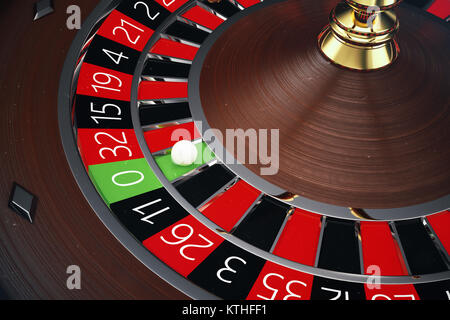 3D Rendering Casino Roulette concetto. Tavolo da gioco nel casino di lusso. Casino Roulette Foto Stock