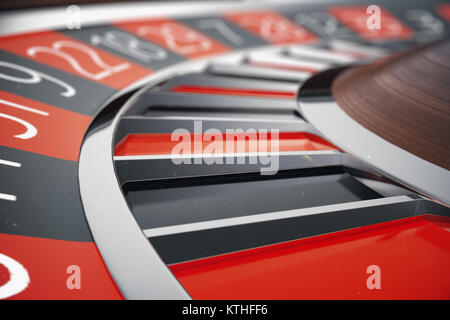 3D Rendering Casino Roulette concetto. Tavolo da gioco nel casino di lusso. Casino Roulette Foto Stock