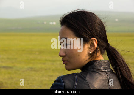 Moderna ragazza mongola. Foto Stock
