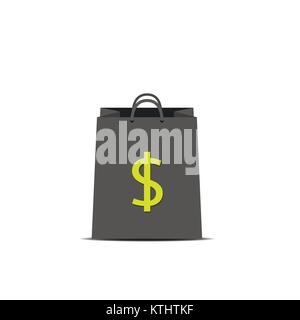 Borsa per la spesa con il simbolo del dollaro Illustrazione Vettoriale