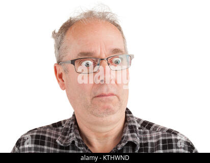 L uomo è paura di qualcosa Foto Stock